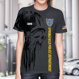 Personalized Veterans Springfield Police Department 3D T-Shirt