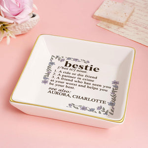 Bestie Definition - Personalized Jewelry Dish - Gift For Besties, Friends, Sisters - NA94