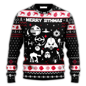 Star Wars Merry Sithmas Darth Vader Red And White Ugly Christmas Sweaters - Gift for Dad, Grandpa, Husband