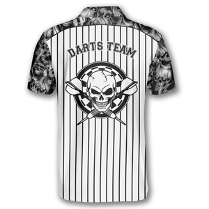 Personalized Dart Team Unisex Metal Skull Darts Polo Shirts