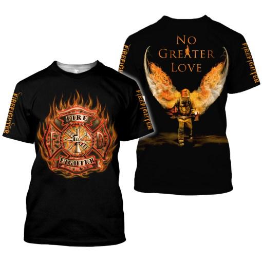 Firefighter No Greater Love All Over Print T-Shirts For Men & Women