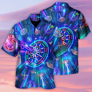 Darts Neon Sign Bright Royal - Hawaiian Shirt For Men