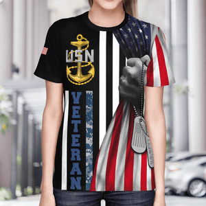 US Navy Veteran T-Shirt 3D