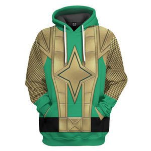 Green Samurai Rangers Ninja Storm Costume Cosplay Hoodie