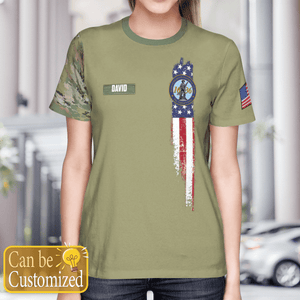 Personalized Veterans Massachusetts Army National Guard Blackhawk T-shirt