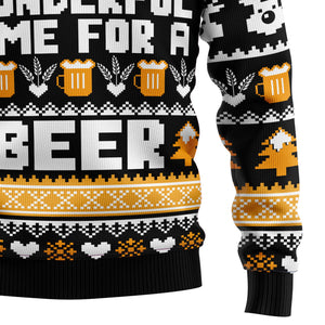 Wonderful Time For A Beer Ugly Christmas Sweater