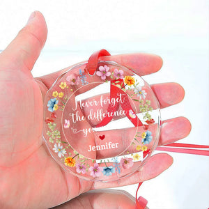 Thank You Because Of Your Difference - Personalized Glass Ornament - Gift For Friends, Bestie - NA94