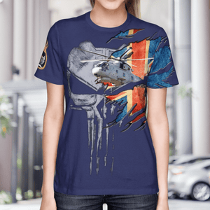 Veterans 814 Naval Air Squadron Merlin 3D T-Shirt