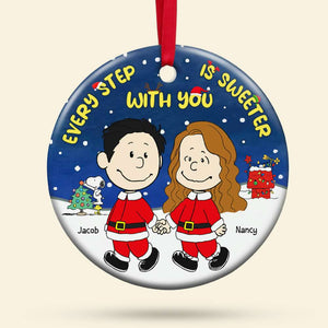 Peanuts Every Step Is Sweeter With You - Gift For Couples - Personalized Ceramic Ornament - CL43