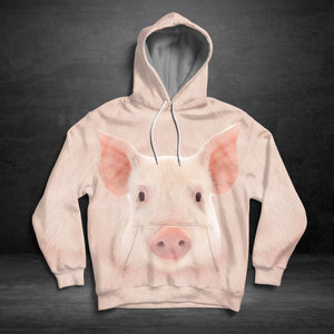 Cute Pink Pig Hoodie For Men And Women