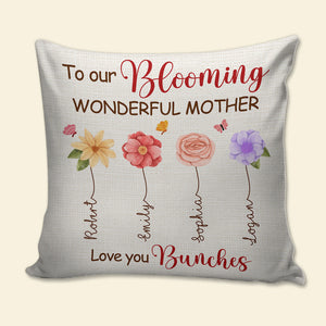 To Our Blooming Wonderful Mother -  Personalized Pillow - Gift For Grandma, Mom, Mothers Day - NA94