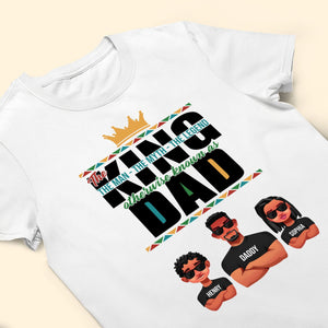 The King The Man The Myth The Legend - Personalized Shirt - Gift For Dad, Fathers Day, Black African  -CL50 NA94