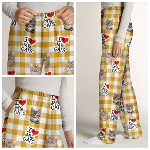 Custom Photo I Love My Dogs Cats Pet - Gift For Pet Lovers - Personalized Pajama Pants NA94