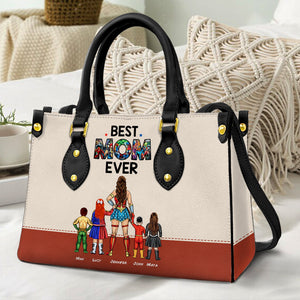 Super Hero Mom Purse - Personalized Leather Bag - Gift For Mother, Grandma, Grandmother, Mother's Day | CL02 NA94