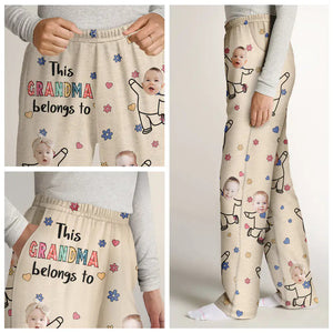 Custom Photo This Nana Belongs To Grandkids - Gift For Husband, Wife, Couple - Personalized Pajama Pants NA94