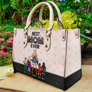 Super Hero Mom Purse Version 2 - Personalized Leather Bag - Gift For Mother, Grandma, Grandmother, Mother's Day | CL02 NA94