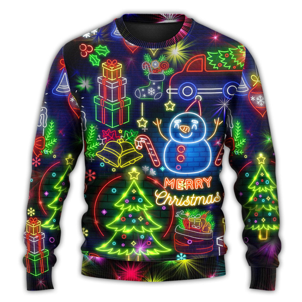 Bright Neon Lighting Ugly Christmas Sweaters