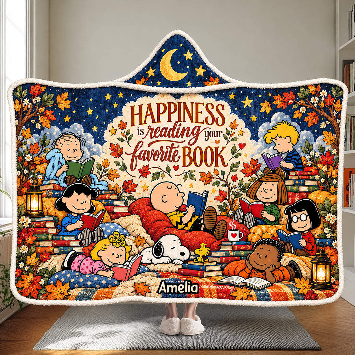 Happiness Is Reading Your Favorite Book Vintage Cartoon Gift For Book ...