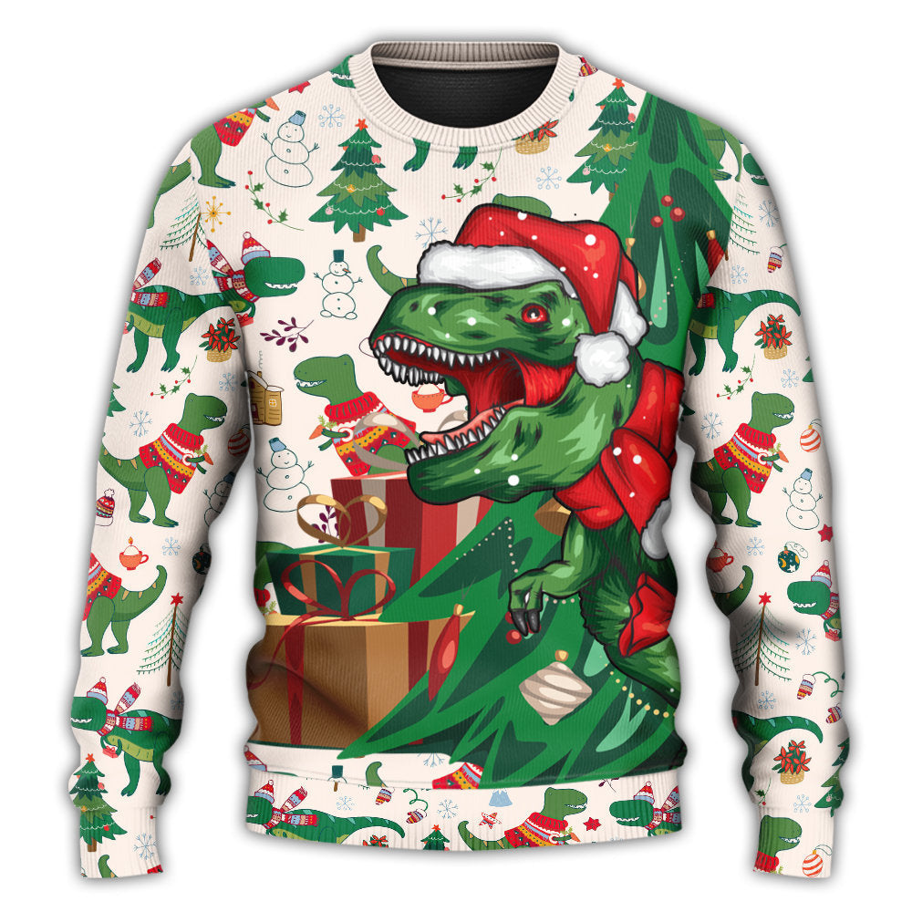 Christmas Dinosaurs Xmas Tree T-rex Merry Rexmas Ugly Sweater