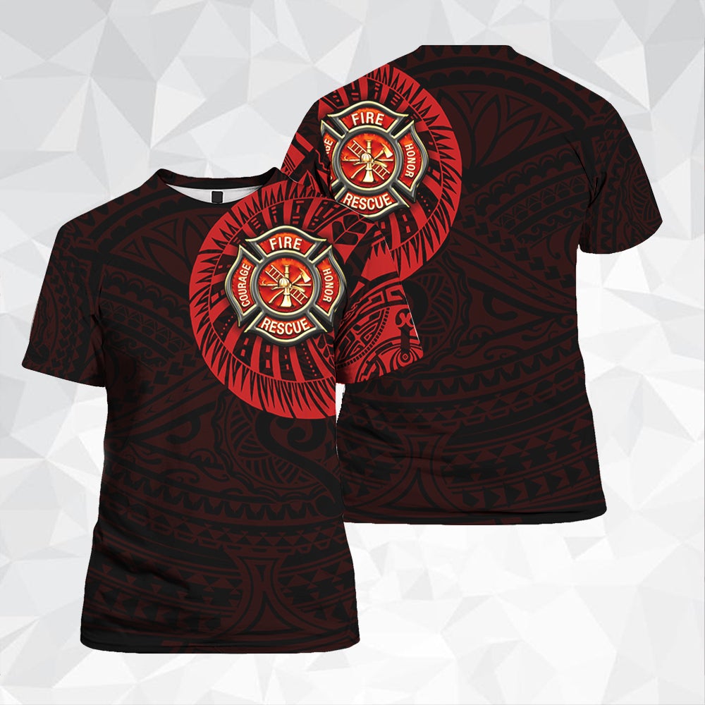 Firefighter Tattoo All Over Print T-Shirts For Men & Women