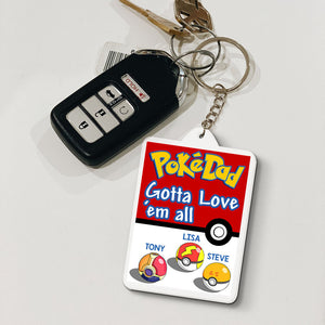 Pokemon Dad Love Them All - Personalized Acrylic Keychain - Gift For Dad, Fathers Day - CL10 NA94