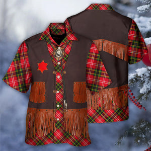 Christmas Santa Cowboy Vintage Style - Hawaiian Shirt