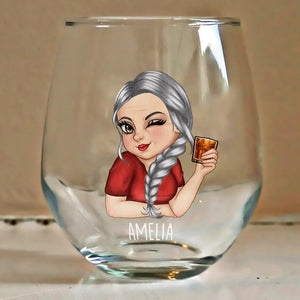 Wife Mom Grandma - Personalized Stemless Wine Glass - Gift For Mom, Grandma, Wife, Mothers Day -CLGOD04 NA94