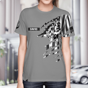 Personalized Veterans Welder Flag 3D T-shirt