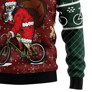 Santa Cycling Ugly Christmas Sweater For Men And Women