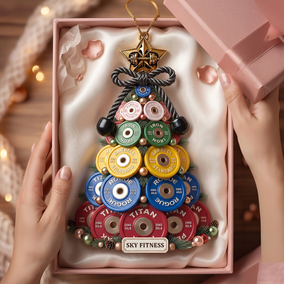 Weightlifting Christmas Ornament Gym Gift For Fitness Enthusiast - Personalized Acrylic Ornament LA02