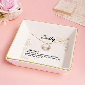 Meaning Of Your Name Birthstone  - Personalized Jewelry Dish - Gift For Mom, Wife, Engaging, Anniversary, Marriage Gift - NA94