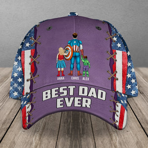 Best Dad Ever Super Hero - Personalized Classic Cap - Gift For Dad, Husband, Fathers Day - CL02 NA94