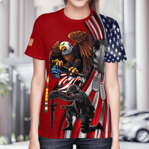 Personalized Armed Forces Vietnam Veteran America Military Soldier T-Shirt