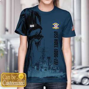 Personalized Veterans US Navy USS Hoel (DDG-13) 3D T-Shirt