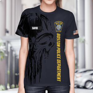 Personalized Veterans Boston Police Department 3D T-Shirt