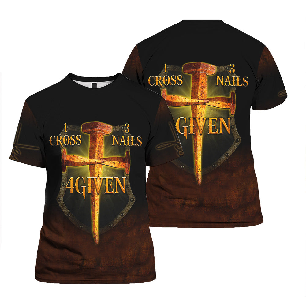 Cross Nails 4Given Jesus All Over Print T-shirts For Men & Women