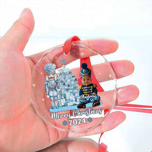 Merry Christmas My Baby - Personalized Glass Ornament - Christmas Gift For Mom, Dad, Family Members NA94