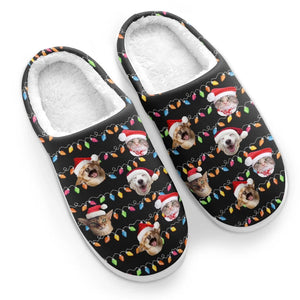 Custom Photo This Christmas, Don't Spend It Alone - Personalized Slippers - Christmas Gift For  Pet Owners, Pet Lovers - NA94