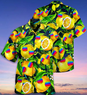 Hippie Funny Lemon Peace Hawaiian Shirt