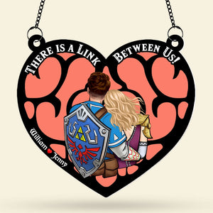 Zelda There Is A Link Between Us -  Personalized Window Hanging Suncatcher Ornament - Gift For Couple, Husband Wife, Anniversary, Engagement, Wedding, Marriage - CL32 NA94