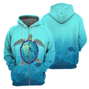 Scuba Diving Turtle Hoodie For Men & Women