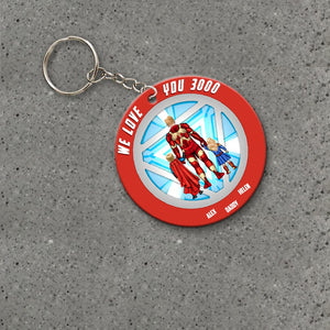 Super Hero Dad We Love You 3000 - Personalized Acrylic Keychain - Gift For Dad, Fathers Day  - CL02 NA94