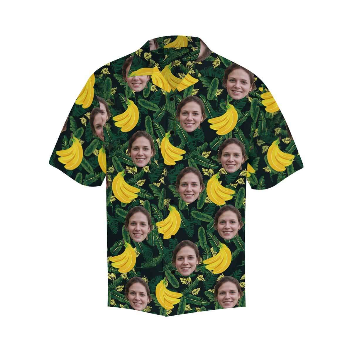 Personalized Face Banana Green Unique Design Made Men'S Hawaiian Shirt