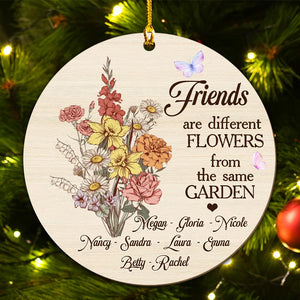 Sisters Are Different Flowers - Personalized Wood Ornament- Gift For Sisters, Besties, Friends - NA94