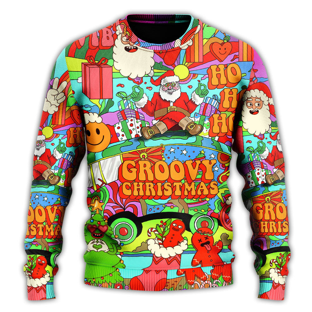 Hippie Santa Bus Peace Ugly Christmas Sweaters