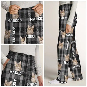 Custom Photo Plaid Pet Face - Gift For Pet Lovers - Personalized Pajama Pants NA94