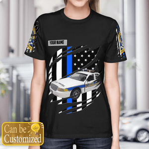 Personalized Veterans Connecticut State Police Vehicles 3D T-Shirt