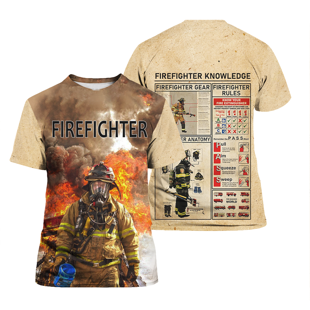 Firefighter Knowledge All Over Print T-Shirts For Men & Women