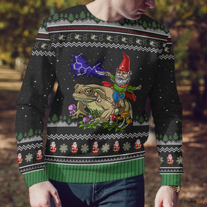 Gnome Riding Toad Custom Cosplay Ugly Christmas Sweater