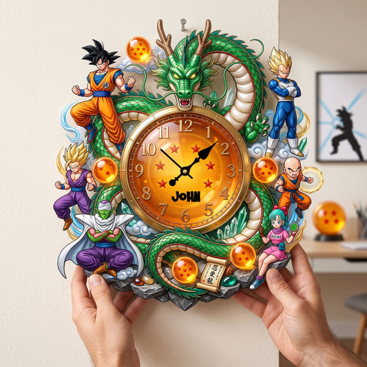DrBa Power Warriors - Personalized Wall Hanging Clock - Gift For Family, Movie Fans NL122 